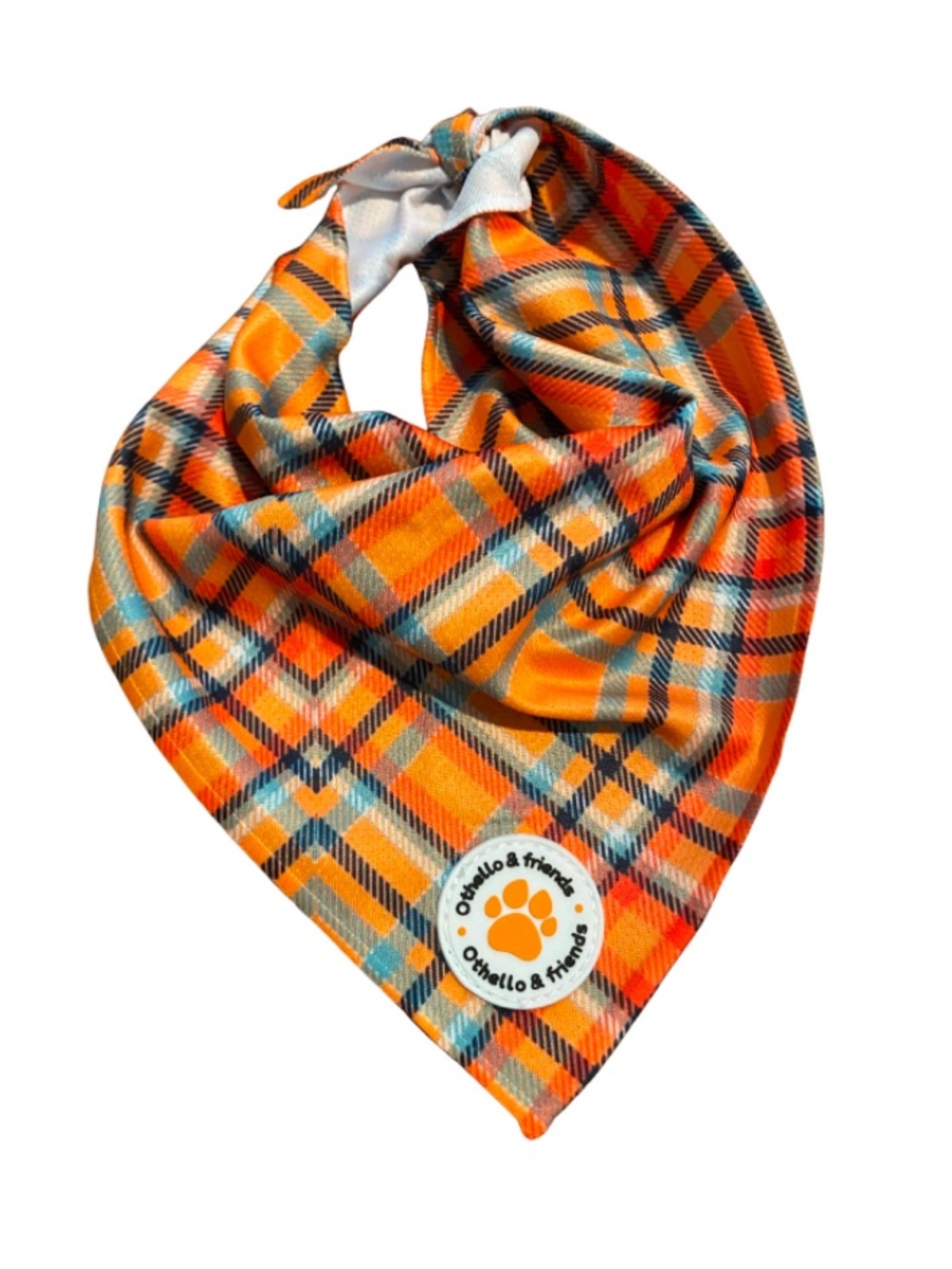 Orange Plaid Dog Bandana